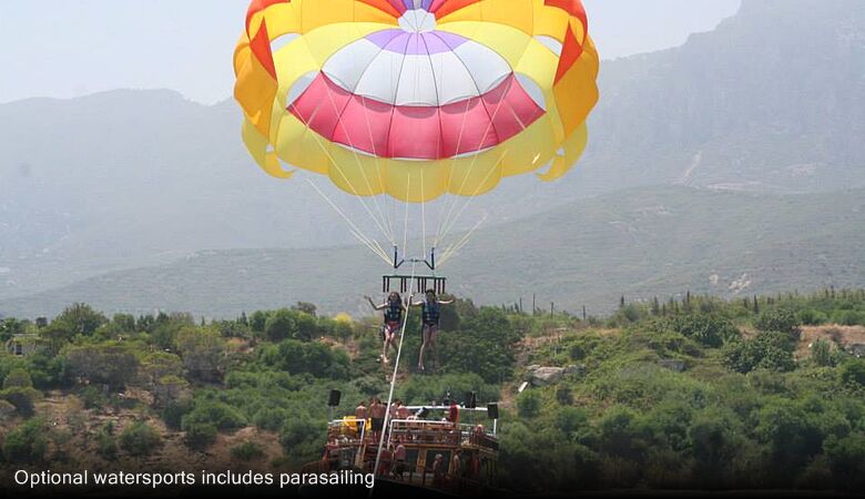 Optional watersports includes parasailing