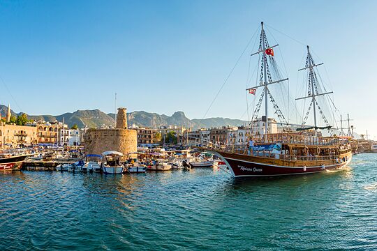 Kyrenia boat trip on a traditional wooden boat with swimming stops and lunch included