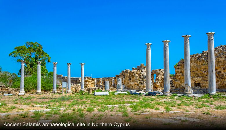 Ancient Salamis archaeological site in Northern Cyprus