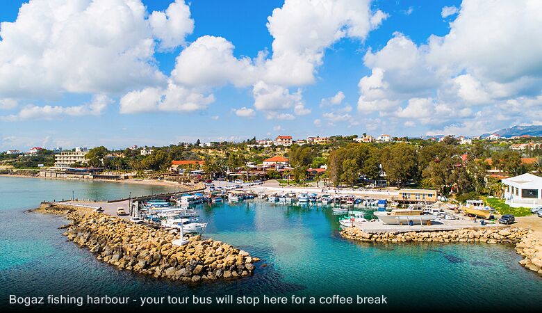 Bogaz fishing harbour - your tour bus will stop here for a coffee break