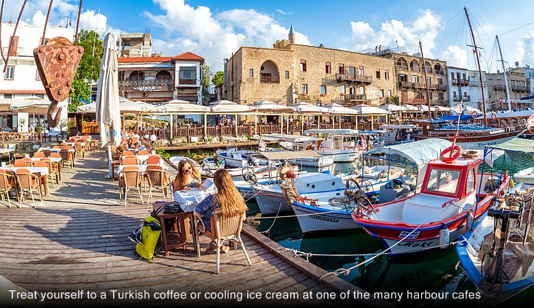 Treat yourself to a Turkish coffee or cooling ice cream at one of the many harbour cafes