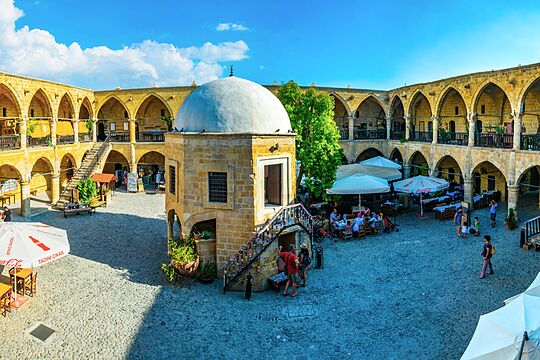 Nicosia city walking tour including covered market, medieval cathedral, and optional border crossing