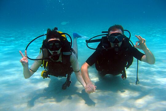 "Try Dive" scuba diving session in the sea off North Cyprus!